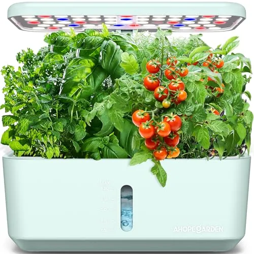 Ahopegarden 10-Pod Hydroponic Garden with LED Grow Light