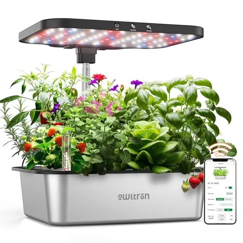 owltron 15-Pod Hydroponic Garden 36W LED App Control