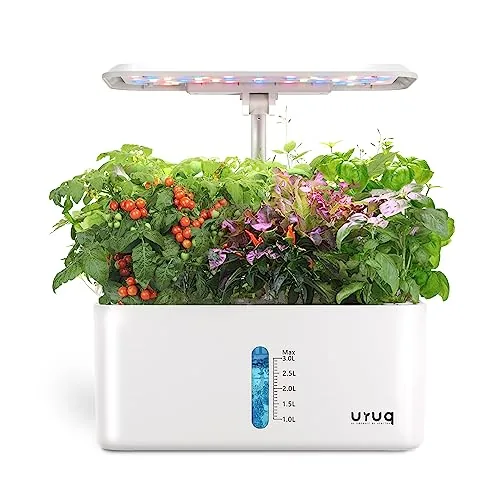 URUQ 8-Pod Hydroponic Garden with 24W LED Light