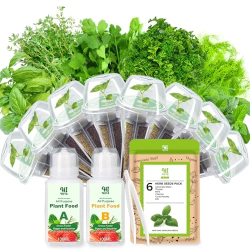HiHOYA 8-Pod Herb Seed Kit 600+ Seeds 6 Varieties
