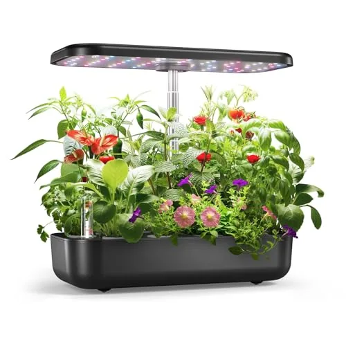 owltron 12-Pod Hydroponic Garden with 24W Full-Spectrum LED