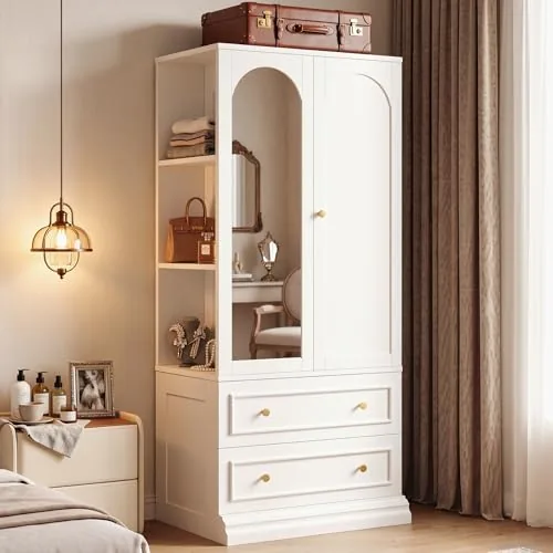 LIKIMIO 71in Armoire Wardrobe with Full-Length Mirror