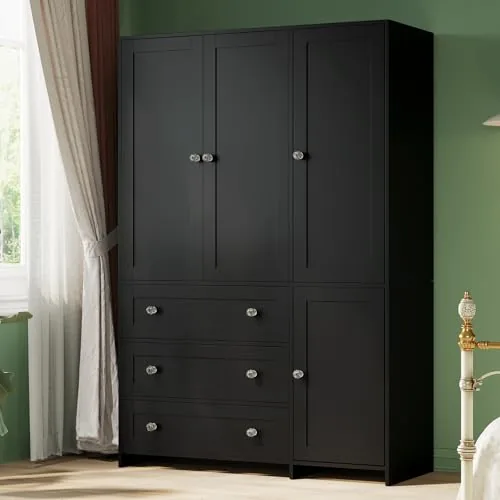 VOWNER 71-Inch Armoire Wardrobe with Mirror and Drawers