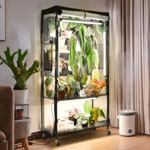 Bstrip 59" Indoor Greenhouse Cabinet with Pegboard Grow Lights