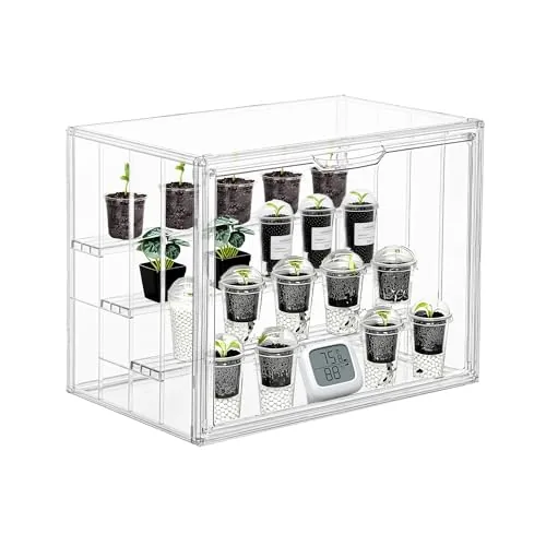 PEEKUP 4-Tier Mini Indoor Greenhouse with Magnetic Door