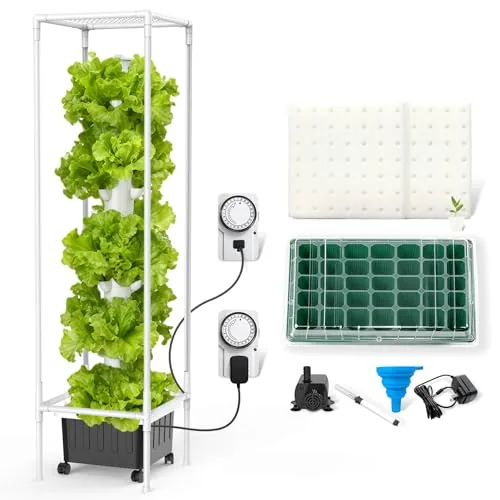 JESLED 15-Tier Hydroponic Tower with Full-Spectrum Lighting