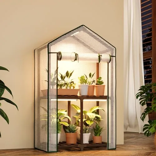 Bamworld Indoor Mini Greenhouse with Integrated Grow Lights