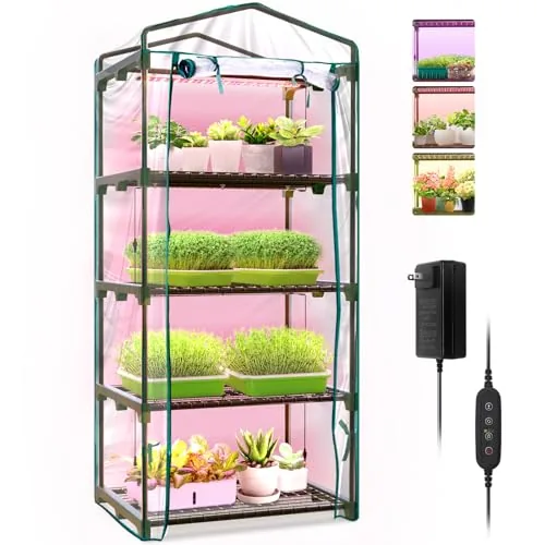 Bstrip 4-Tier Indoor Greenhouse with 60W Grow Lights