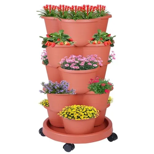 Pinky Family 5-Tier Stackable Vertical Garden Planter