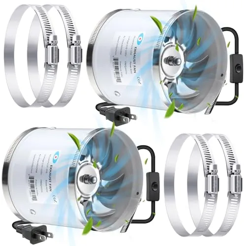 Dreyoo 6-Inch Inline Duct Fan 460 CFM 2-Pack