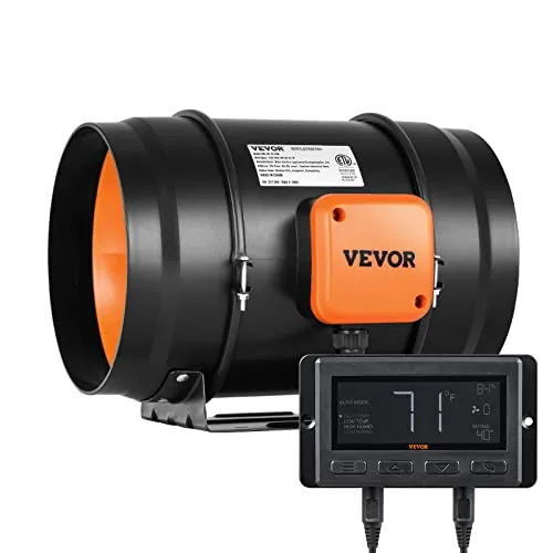 VEVOR 8-Inch Inline Duct Fan with Temp/Humidity Controller
