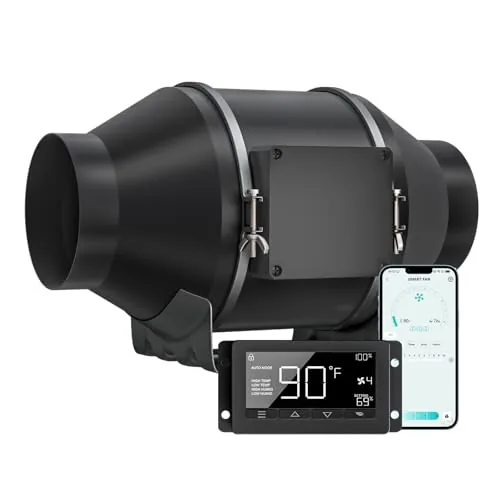 Toolazy 4-Inch Inline Duct Fan WiFi Smart EC Motor