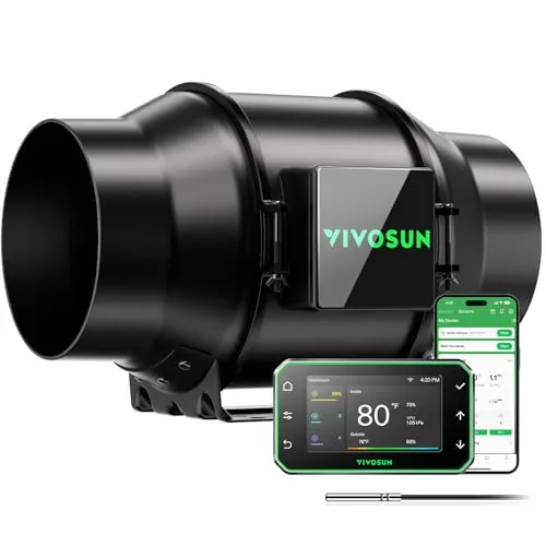 VIVOSUN G6 6in Inline Fan with E42A+ WiFi Controller