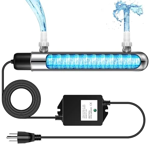 Qualirey 12W Stainless Steel In-Line UV Pond Clarifier
