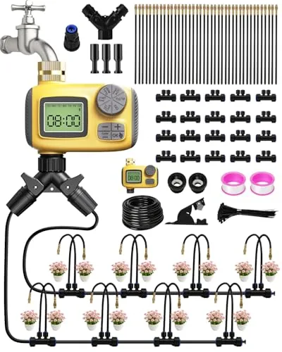MQJIAZHI 66FT Drip Irrigation Kit with Smart Timer