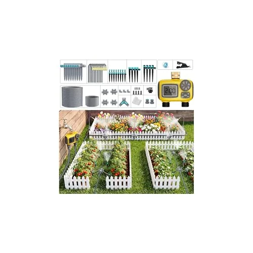 TRJZWA 172FT Drip Kit with 2-Zone Timer