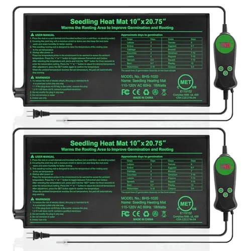 HYDGOOHO Seedling Heat Mat 2-Pack with Built-in Thermostat
