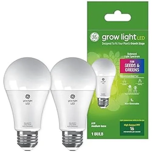GE Grow LED A19 Bulb 16 µmol/s 2-Pack