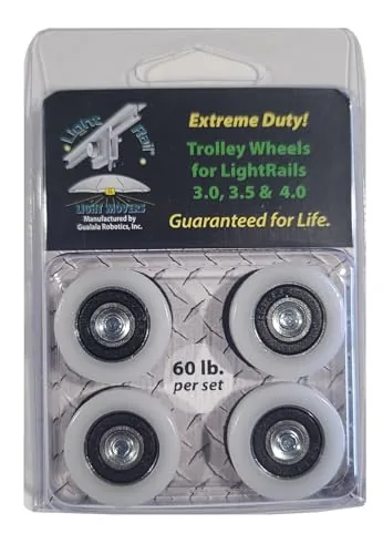 Light Rail Extreme Duty Trolley Wheel Set for Grow Lights
