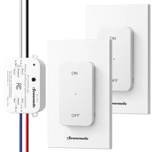 DEWENWILS Wireless Remote Light Switch 15A Dual Remote