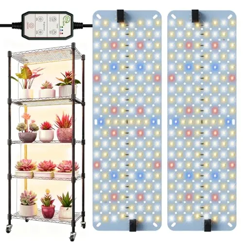 GHodec 20W Full Spectrum Panel Grow Light 2-Pack