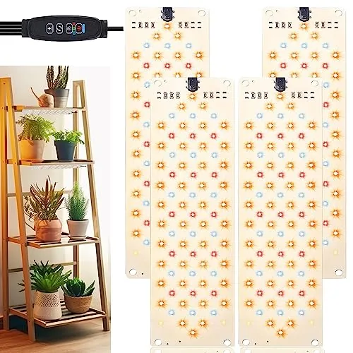 Rocoking 40W Full-Spectrum Panel Grow Lights 4-Pack