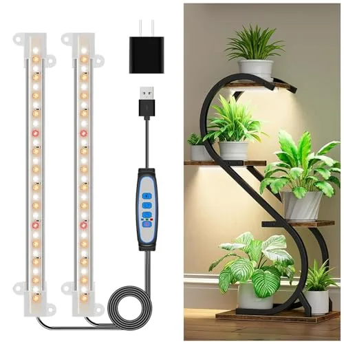 Wiaxulay 8-Inch Grow Light Strip 2-Bar Full Spectrum