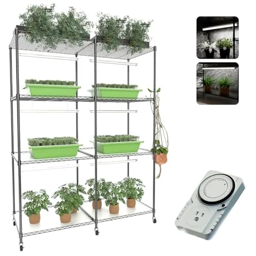SQUEEZE master Double Grid 16-Tray Indoor Greenhouse Stand