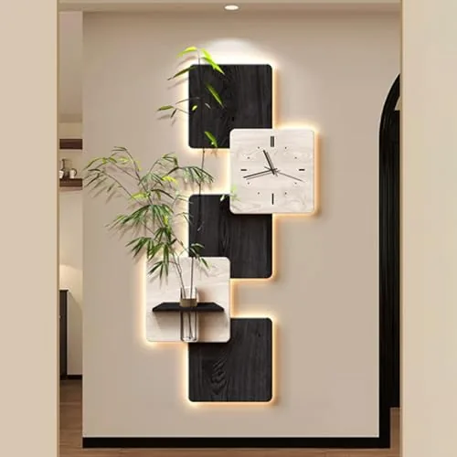 Yidlkecqey 3D Sandstone Wall Art with Clock and LED