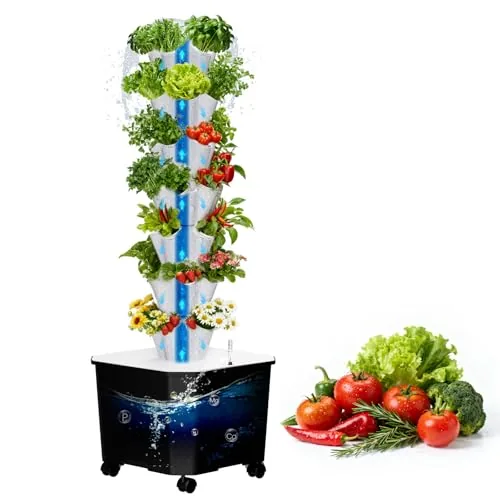 MQHUAYU 7-Layer 35-Pod Vertical Hydroponic Tower 45in