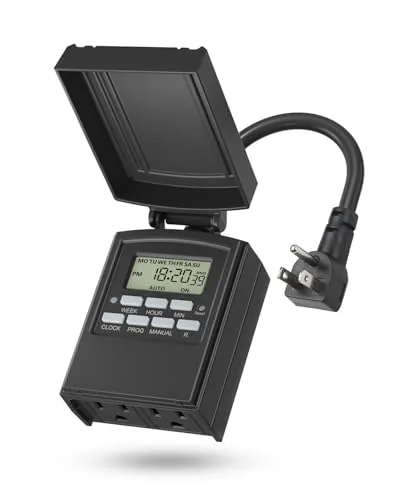 BN-LINK Outdoor Digital Timer 2-Outlet 15A Waterproof