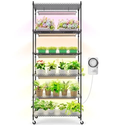 Barrina CX2 6-Tier Plant Stand with 150W Grow Lights