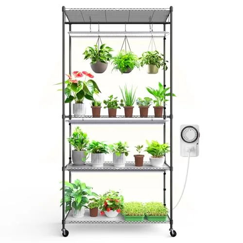Barrina CX3 4-Tier Plant Stand with 108W Grow Lights