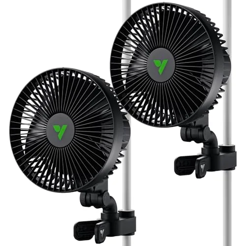 VIVOSUN AeroWave A6 6-inch Auto Oscillating Clip Fan 2-Pack