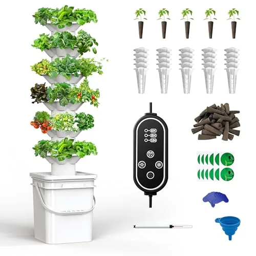 sjzxuv 36-Pod Vertical Hydroponic Tower 6-Layer Kit