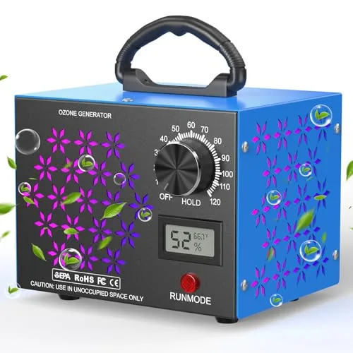 Trekkinglamb 120000mg/h Ozone Generator with Temp/Humidity Display