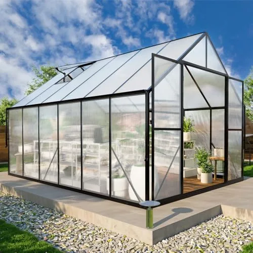 GARDMAX 8x12 FT Polycarbonate Walk-In Greenhouse