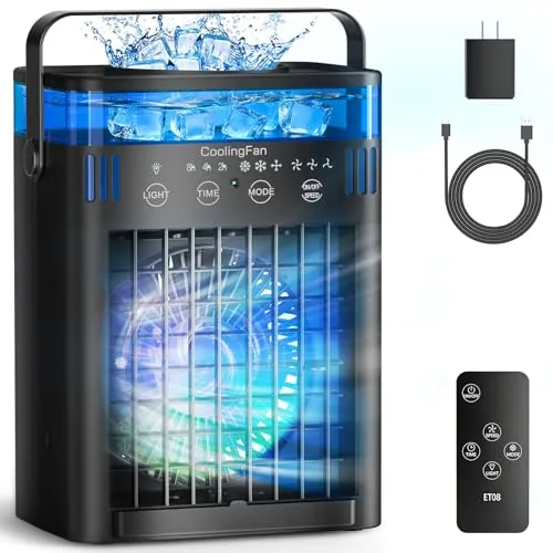 GEYUUM Mini Portable Evaporative Air Cooler with Remote
