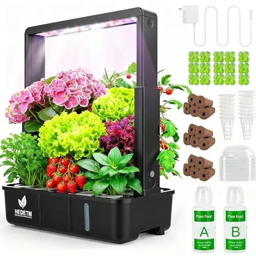 HEDETM Hopegarden 15-Pod Hydroponic Garden with LED Light