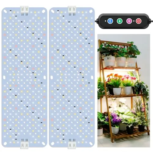 LPMZMBL 24W Full Spectrum Panel Grow Light 2-Pack