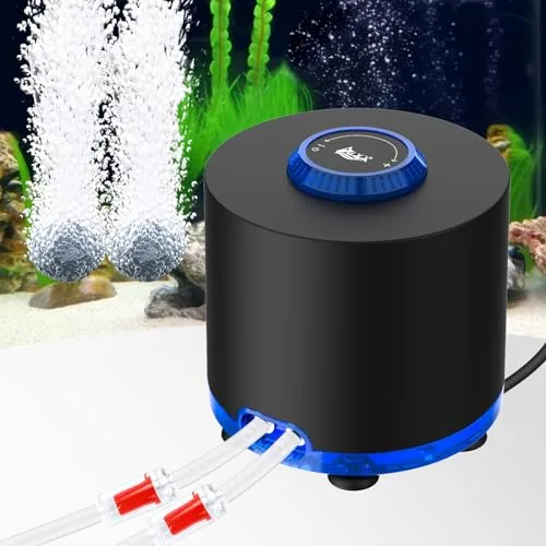 AQQA 3W Aquarium Air Pump Dual Outlet Up to 80G