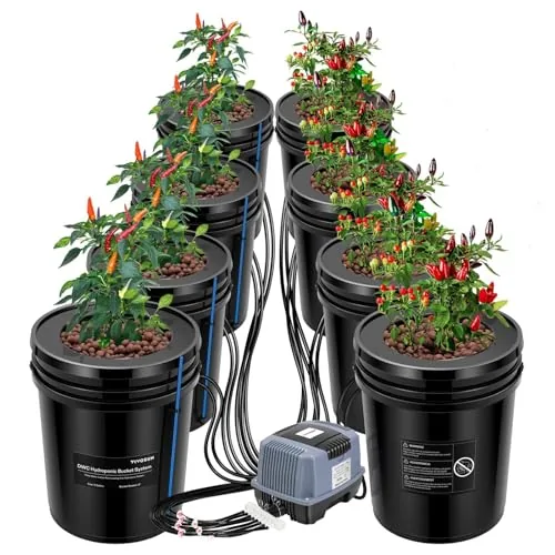 VIVOSUN 8-Bucket DWC System with Top Drip Kit