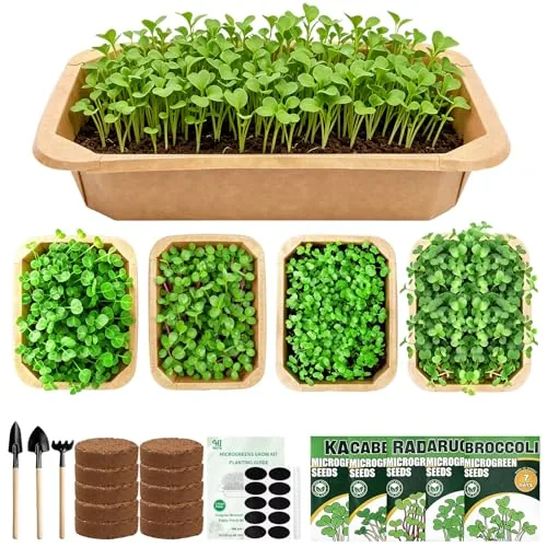 HiHOYA Microgreens Kit 5-Variety Indoor Grow Set