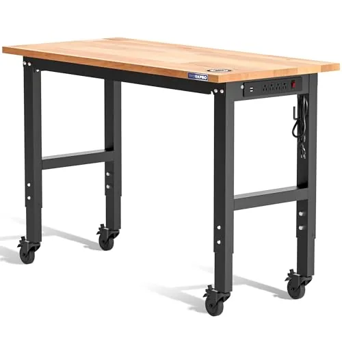 WORKPRO 48x22 Rolling Workbench with Power Outlets