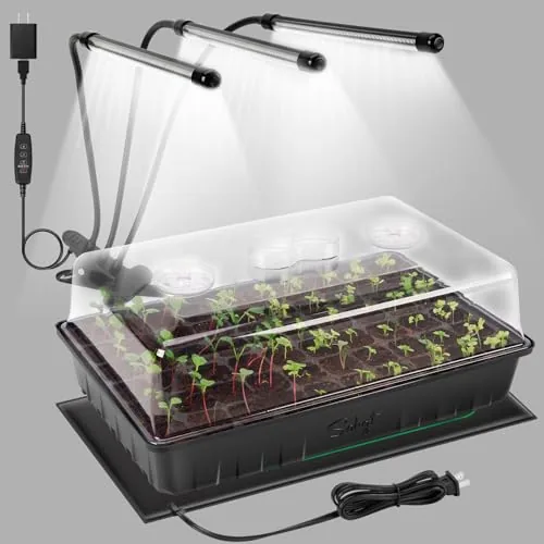 SOLIGT 60-Cell Seed Starter Kit with Light and Heat Mat
