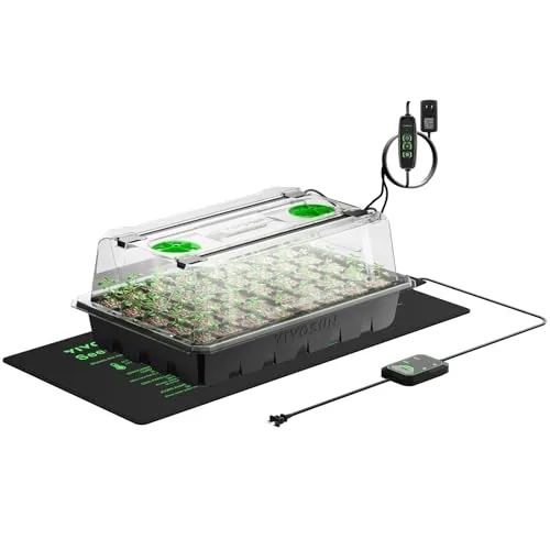 VIVOSUN 40-Cell Seed Starter Tray with LED and Heat Mat