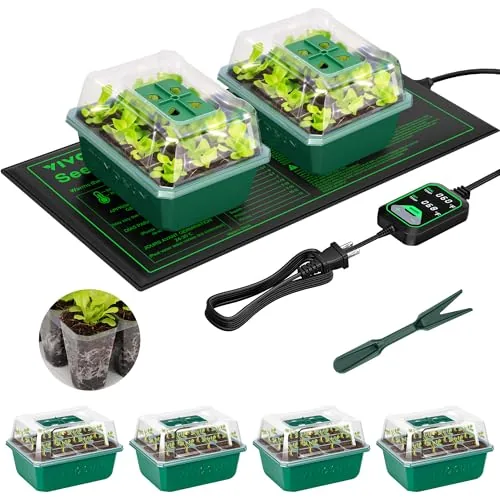 VIVOSUN 6-Pack Seed Starter Kit with Heat Mat Bundle