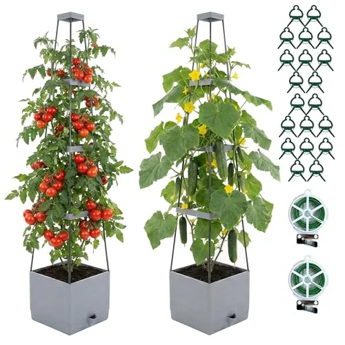 ENNUFO 57-Inch Self-Watering Tomato Planter with Trellis