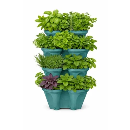 Smart Spring 4-Tier Stackable Vertical Planter, 16 Sites