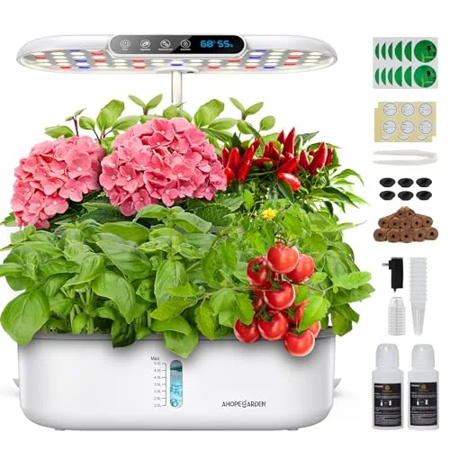 Ahopegarden 12-Pod Hydroponic Garden with LCD Monitor
